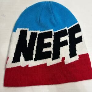 NEFF Cartoon Logo Beanie Blue Red White OSFA